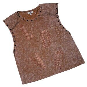 LOVE the 80s Women's Tan Sleeveless Shirt